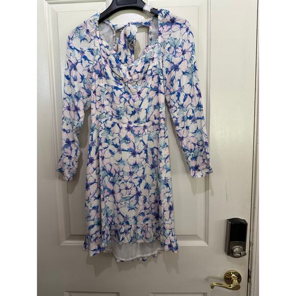 NWT Rahi Women's Blue Floral Sweetheart Neck Florence Demi Dress Size Small - Picture 6 of 10